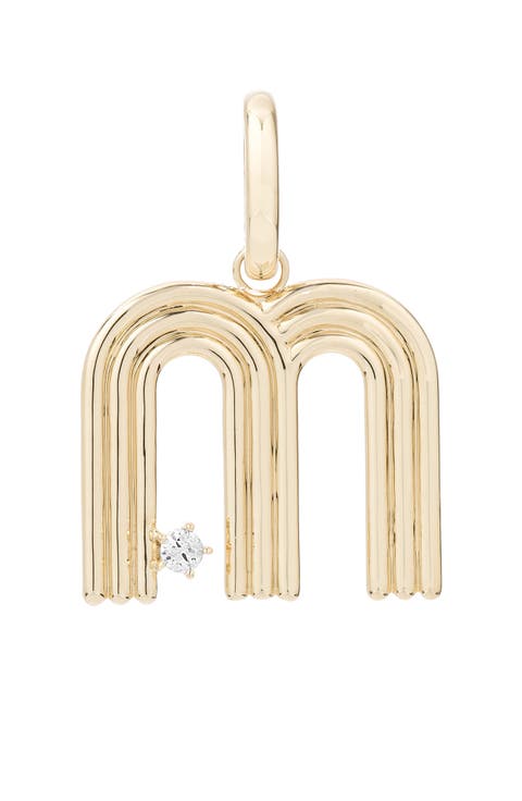 Groovy Initial Diamond Pendant Charm