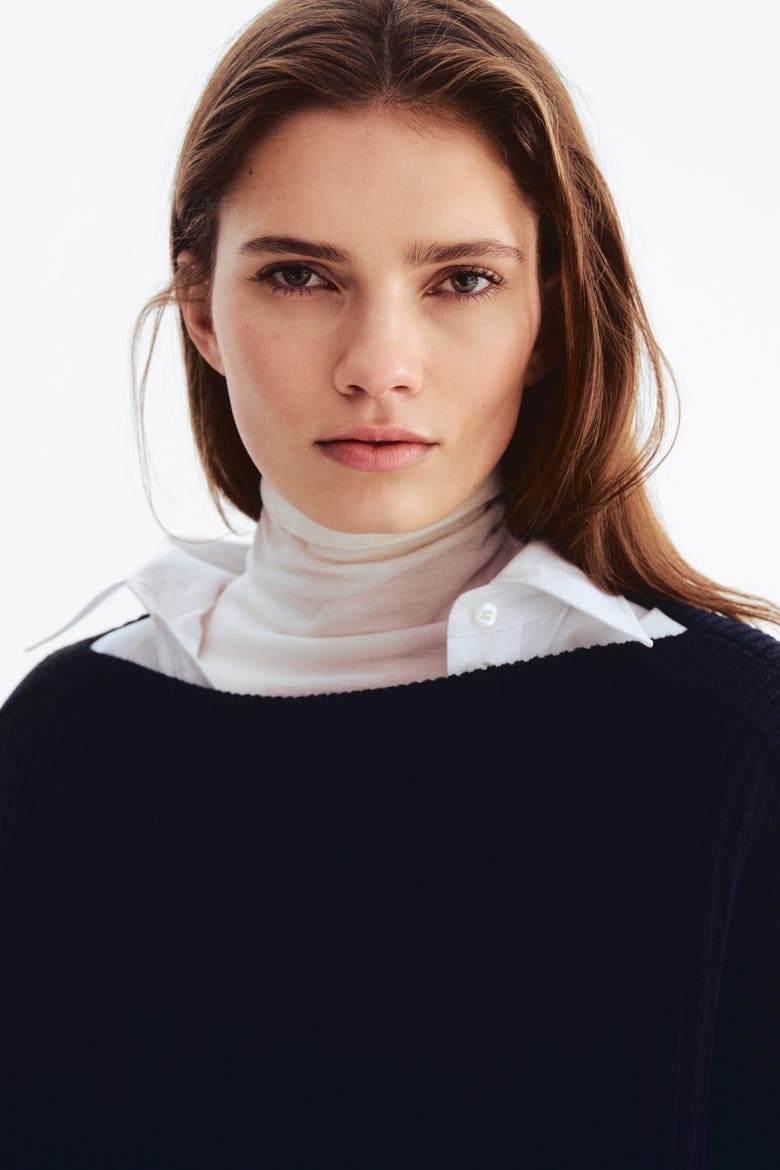 Oversized Wool-blend Jumper, Alternate, color, Navy blue