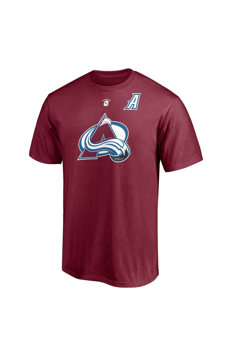 FANATICS Men's Fanatics Branded Peter Forsberg Burgundy Colorado Avalanche Authentic Stack Retired Player Nickname & Number T-Shirt, Alternate, color, Burgundy