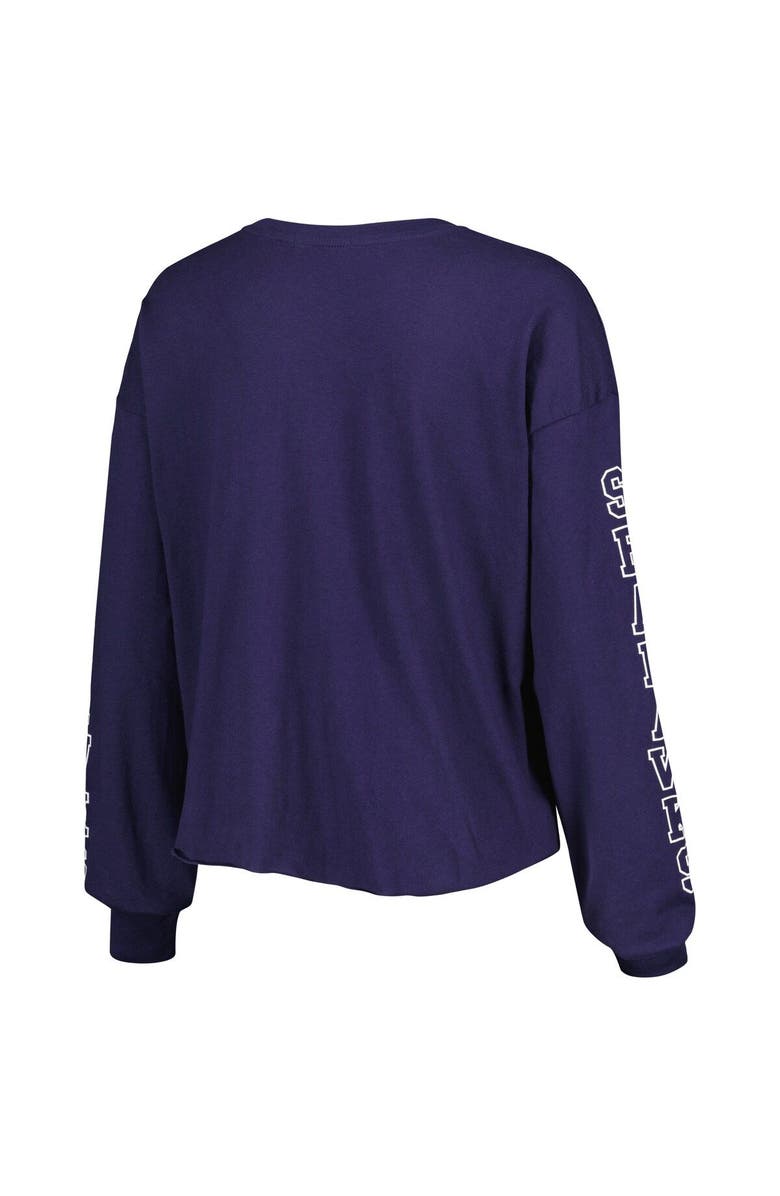 '47 Women's '47 College Navy Seattle Seahawks Skyler Parkway Cropped Long Sleeve T-Shirt, Alternate, color, Navy