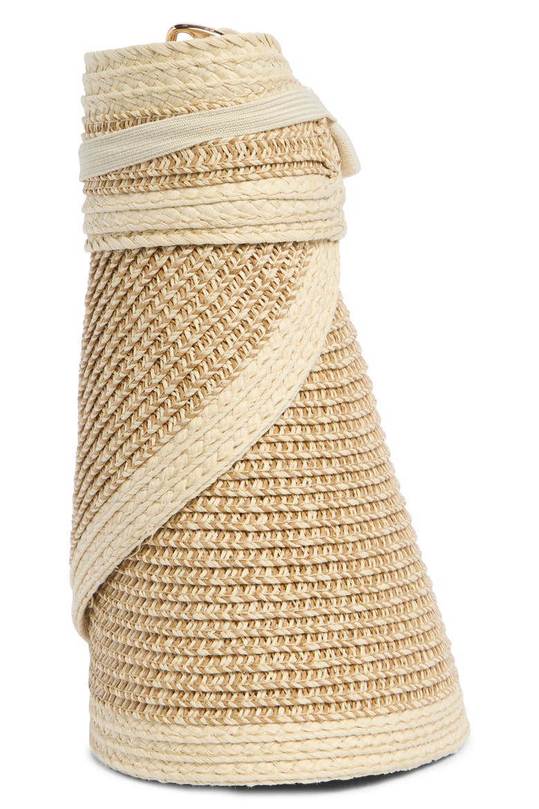 Rollup Straw Visor, Alternate, color, NATURALMULTI