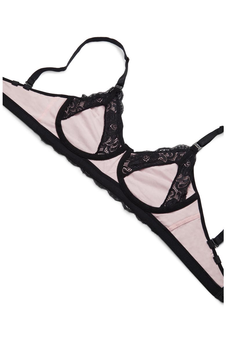 Mesh & Lace Nursing Bra, Alternate, color, BLACK