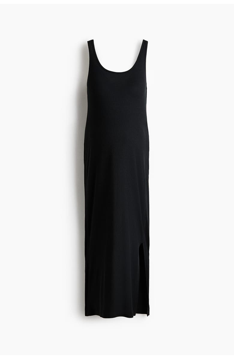 H&M Mama Ribbed Nursing Dress, Main, color, Black