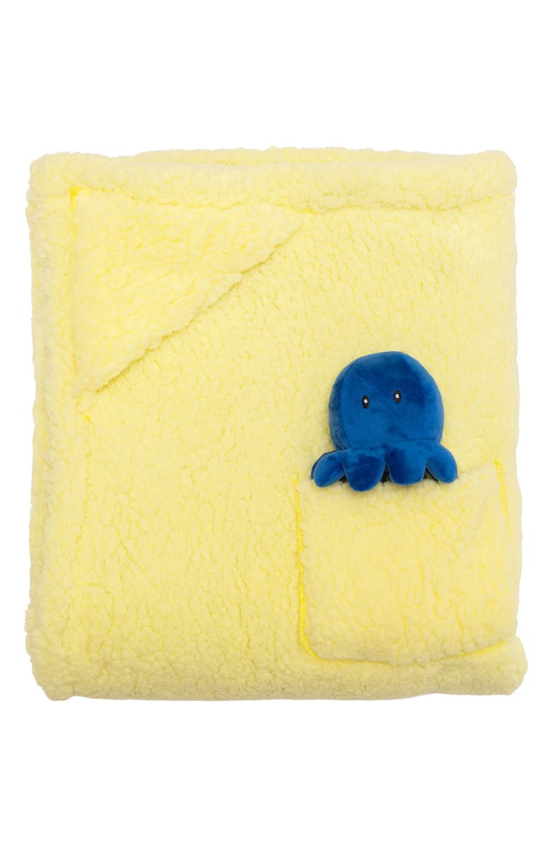 mimish Glow in the Dark Print Reversible Fleece Baby Blanket, Main, color, Everything Primrose