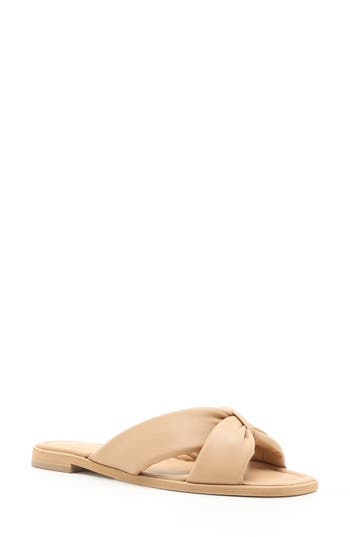 Shop Schutz Fairy Slide Sandal In Honey Beige Leather