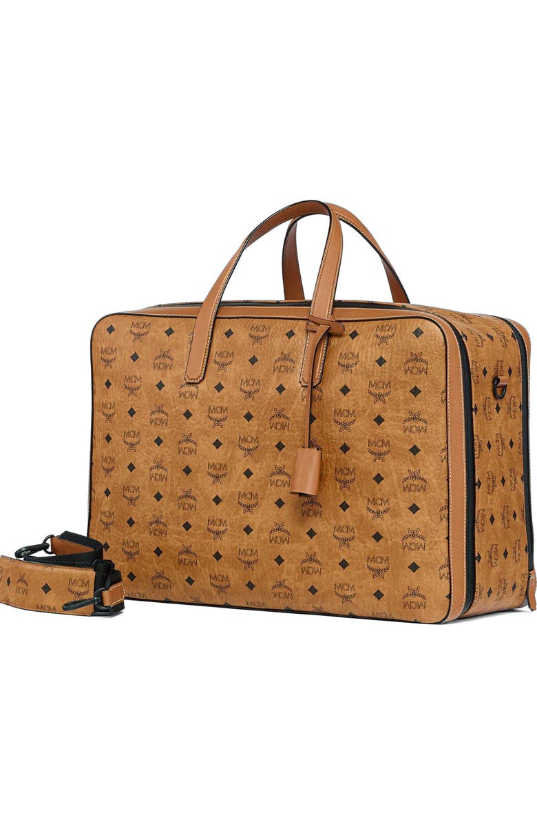 MCM Ottomar Garment Bag in Visetos, Alternate, color, Cognac