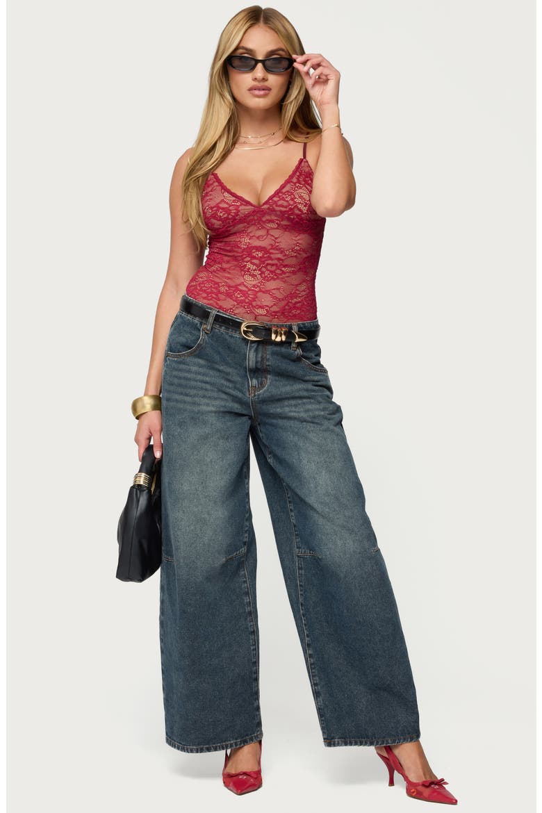 Lace Bodysuit, Alternate, color, BURGUNDY