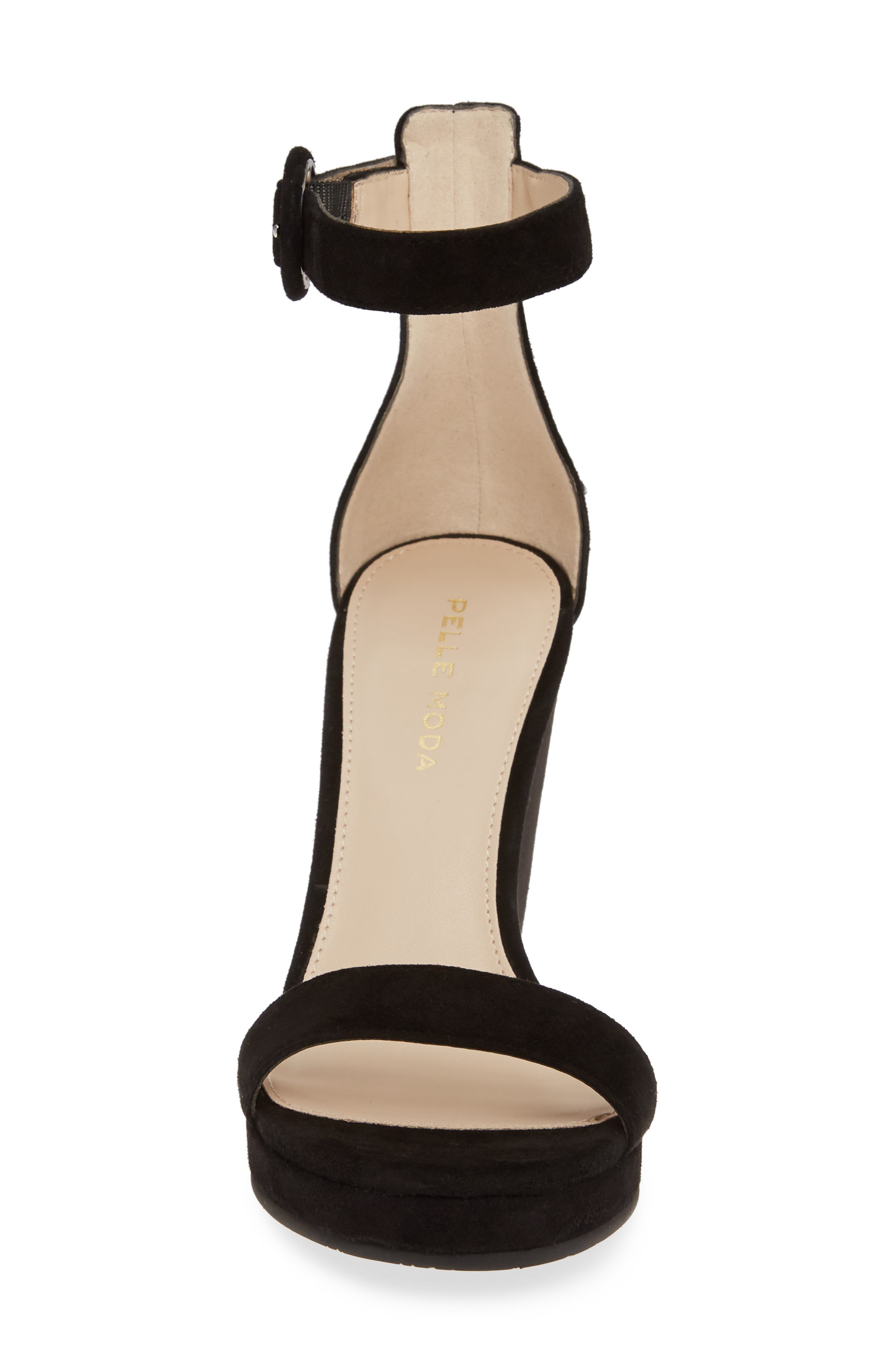 Nisha Wedge Sandal, Alternate, color, BLACK LEATHER