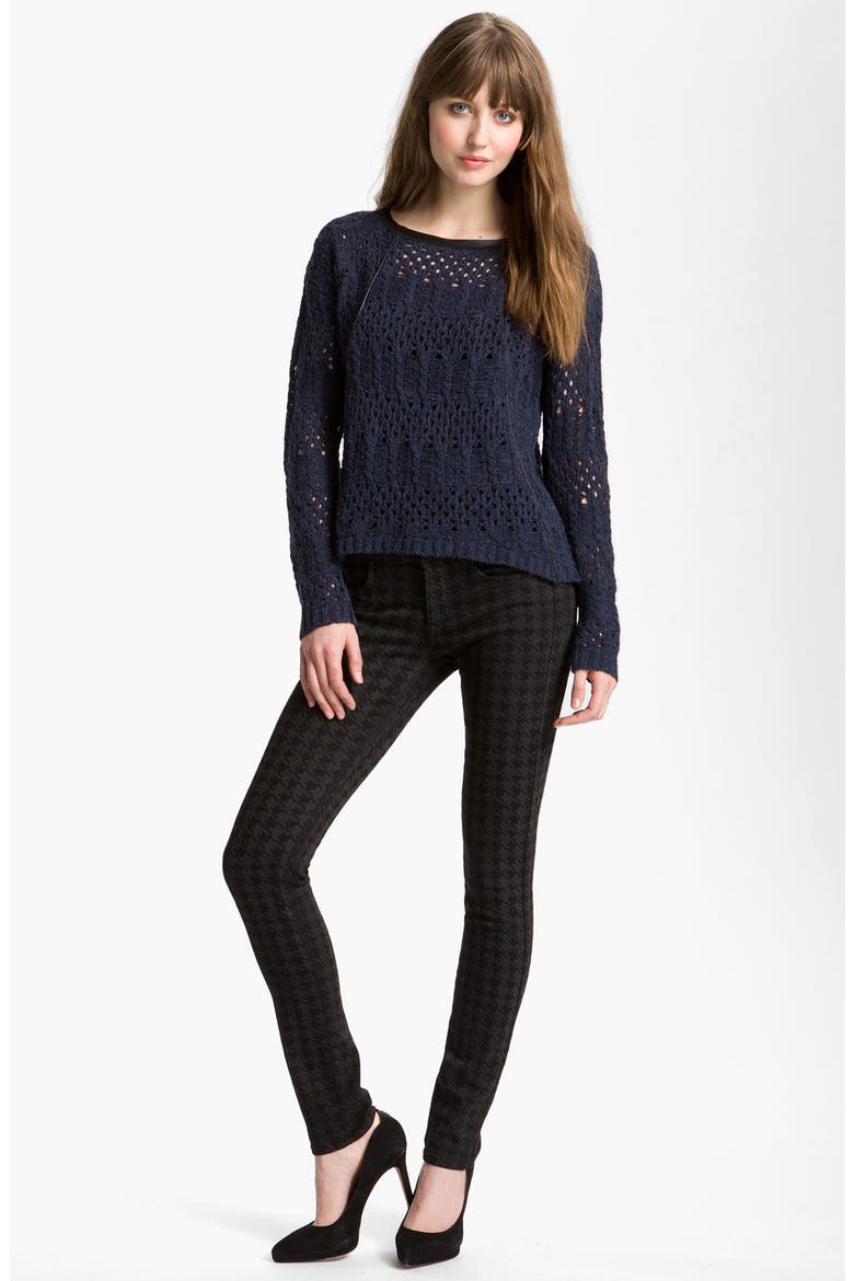 'Legacy' Print Skinny Jeans, Alternate, color, BLACK HOUNDSTOOTH