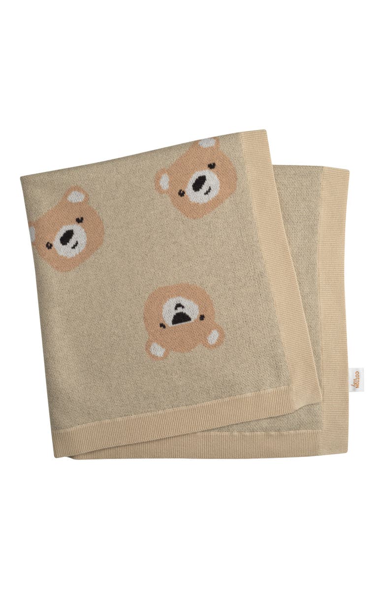 Rachel Riley Teddy Knit Blanket, Main, color, Brown