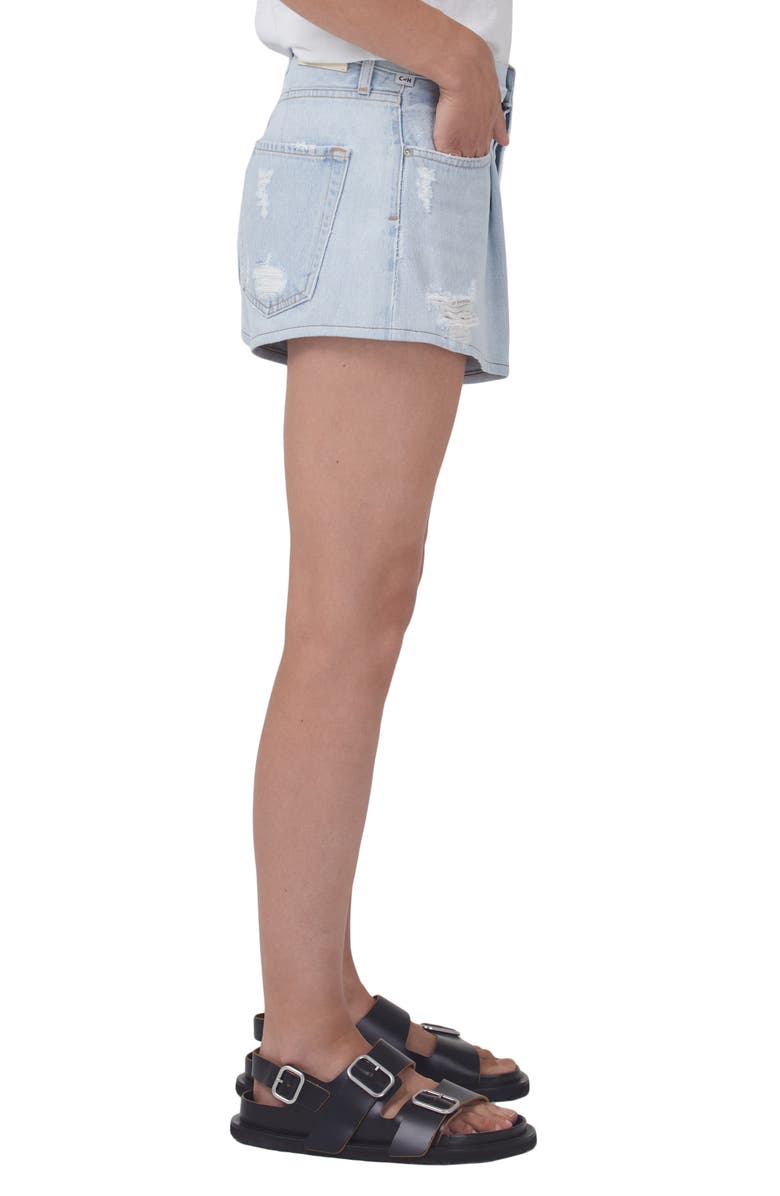 Citizens of Humanity Franca Pleated Super High Waist Baggy Denim Shorts, Alternate, color, 
