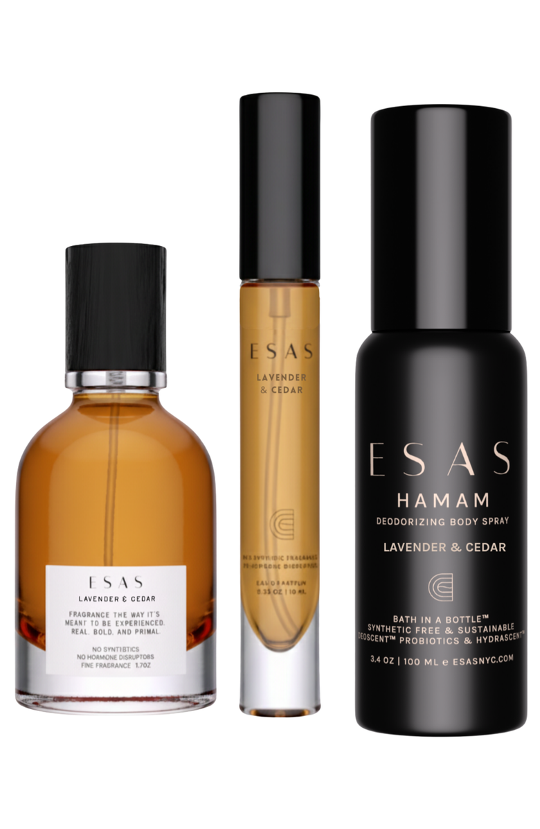 Esas NYC Lavender & Cedar Organic Eau de Parfum Gift Set, Main, color, Yellow