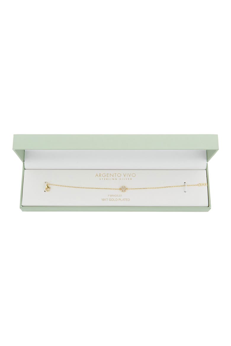 Cubic Zirconia Flower Bracelet, Main, color, GOLD