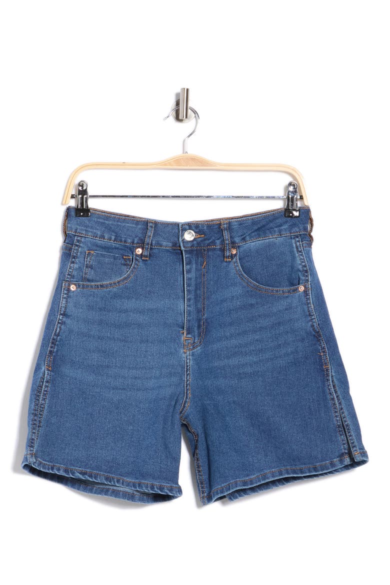 Side Slit Denim Shorts, Alternate, color, INDIGO