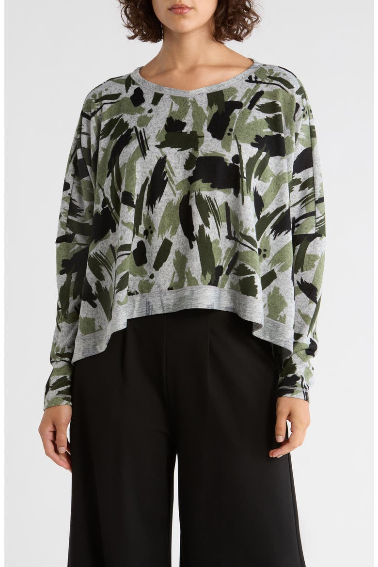 Print Boxy Top, Main, color, OLIVE