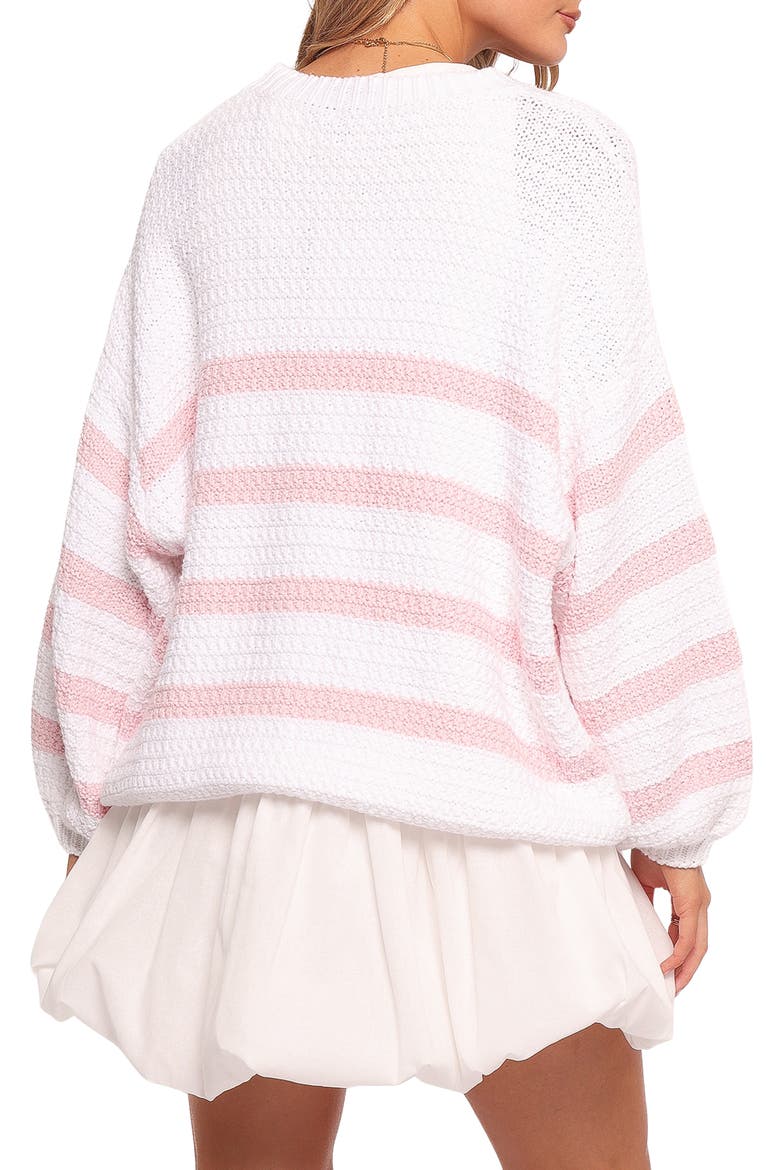 Darcey Oversize Stripe Sweater, Alternate, color, PINK STRIPE