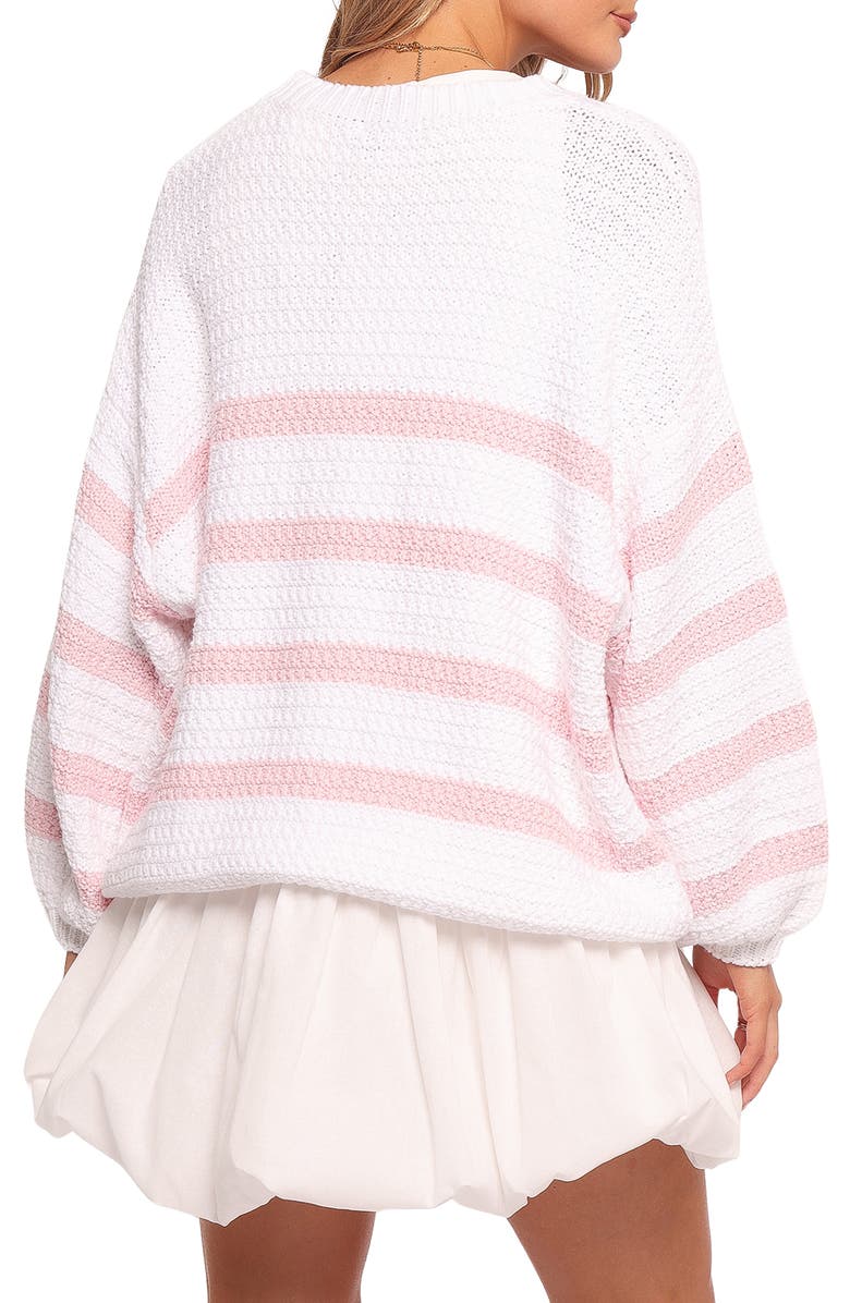 Petal & Pup Darcey Oversize Stripe Sweater, Alternate, color, Pink Stripe