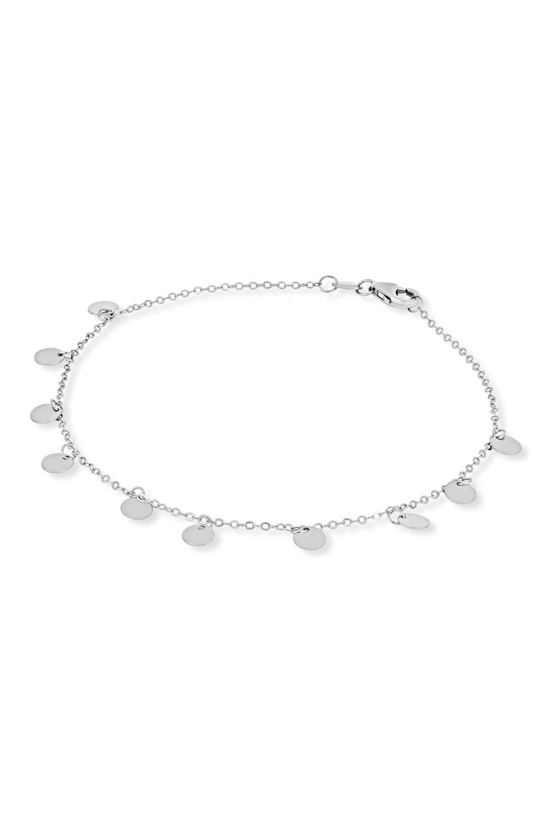 14K Gold Fringe Disc Chain Bracelet (Online Trunk Show), Alternate, color, 14K WHITE GOLD