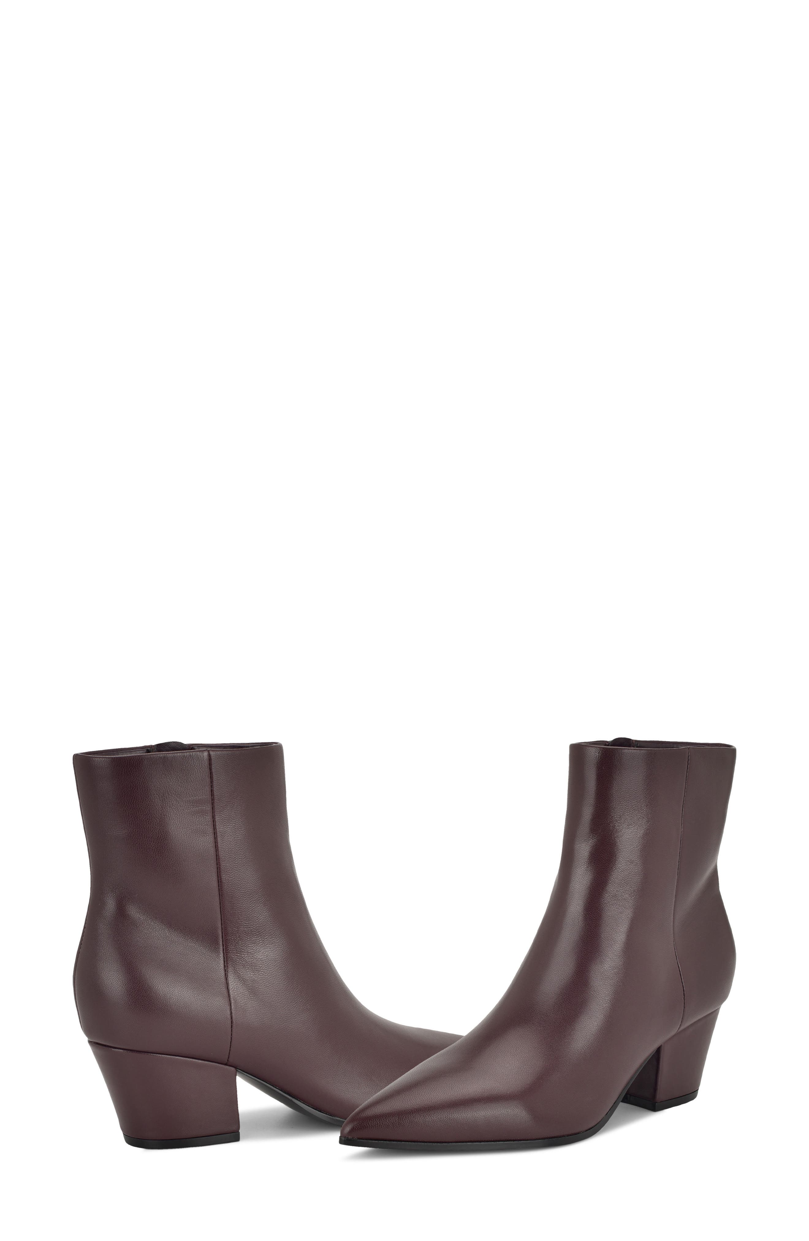 Nine West Savie Block Heel Bootie, Alternate, color, Dark Red