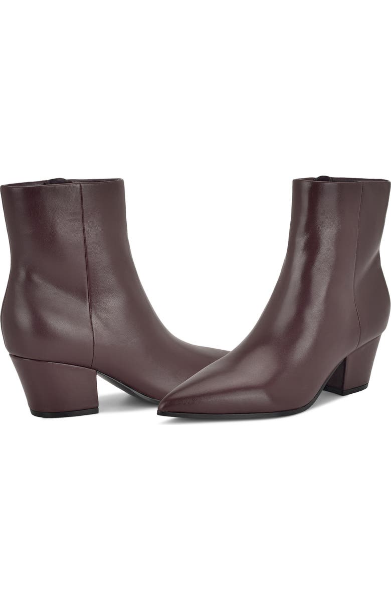 Nine West Savie Block Heel Bootie, Alternate, color, Dark Red