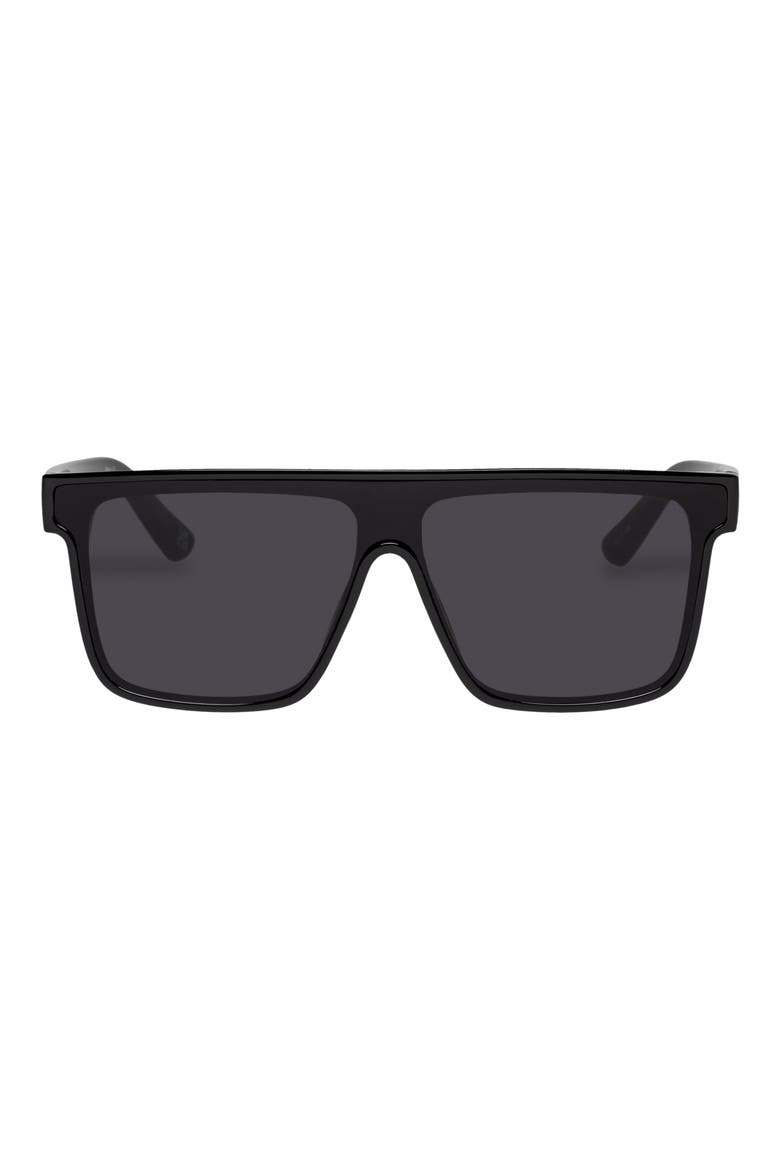 Ara 142mm Shield Sunglasses, Main, color, SHINY BLACK
