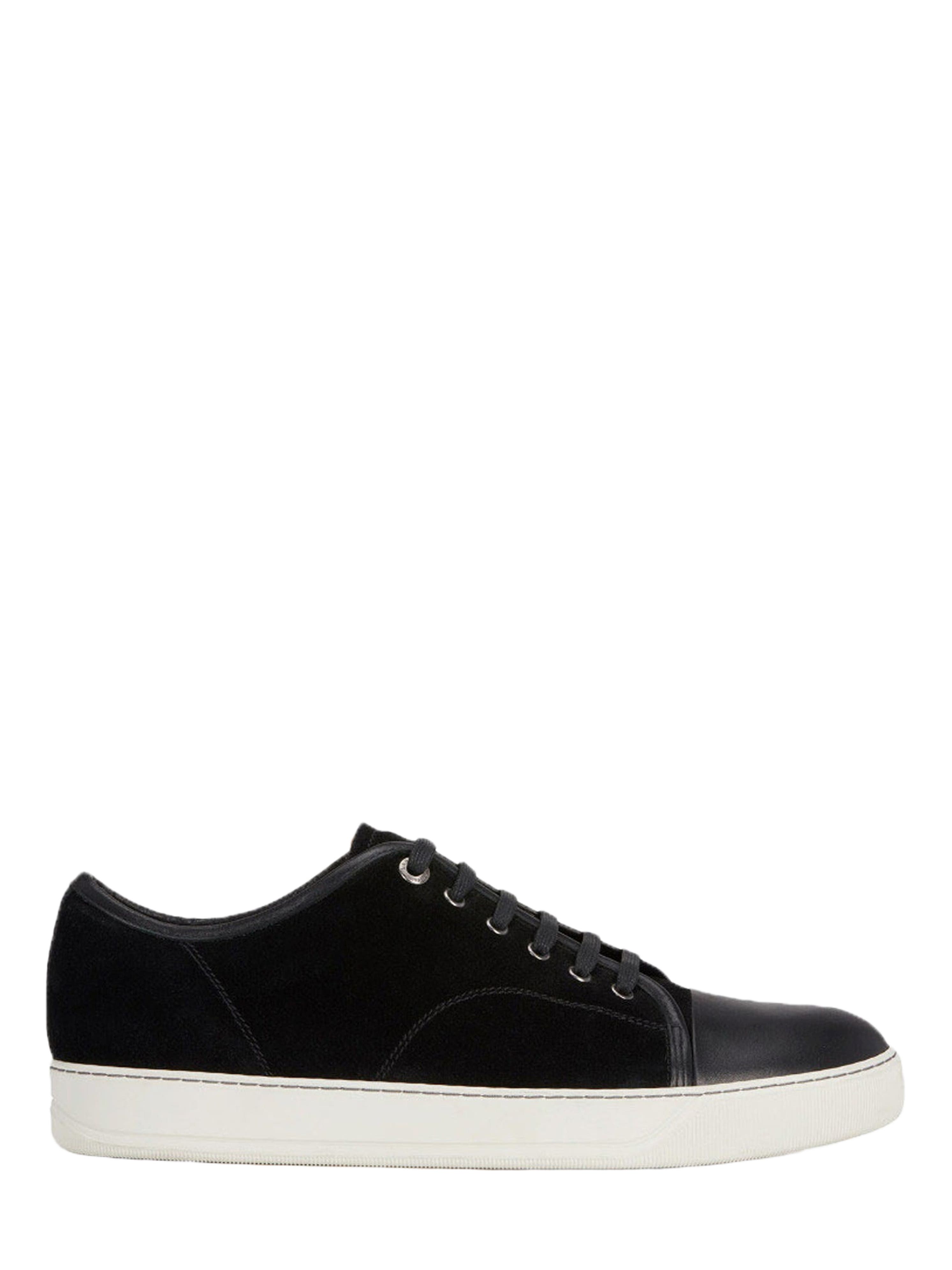 Lanvin Dbb1 Leather And Suede Sneakers, Main, color, Black