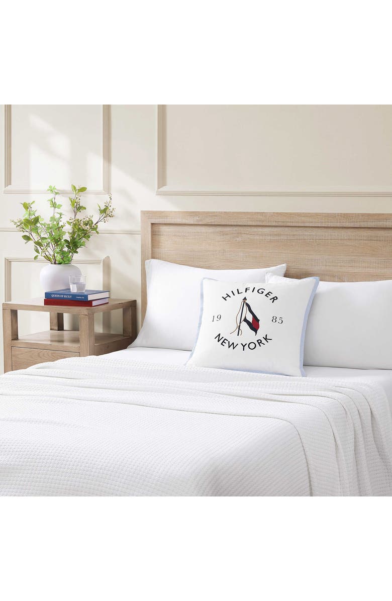 Tommy Hilfiger NY Flag Canvas Accent Pillow, Alternate, color, White