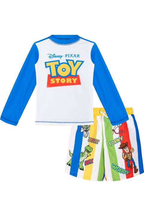 Pixar 2-Piece Swimwear Rash Guard and Swim Trunks Set