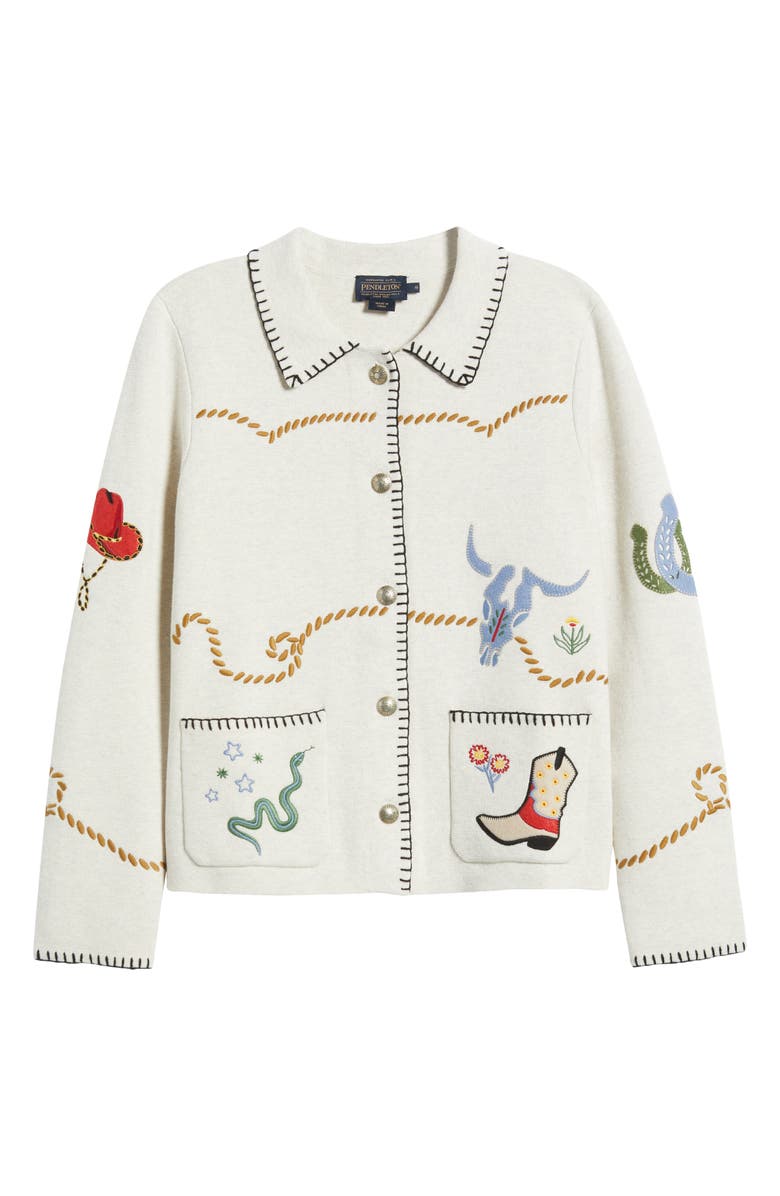 Pendleton Souvenir Merino Wool & Cotton Cardigan, Alternate, color, 