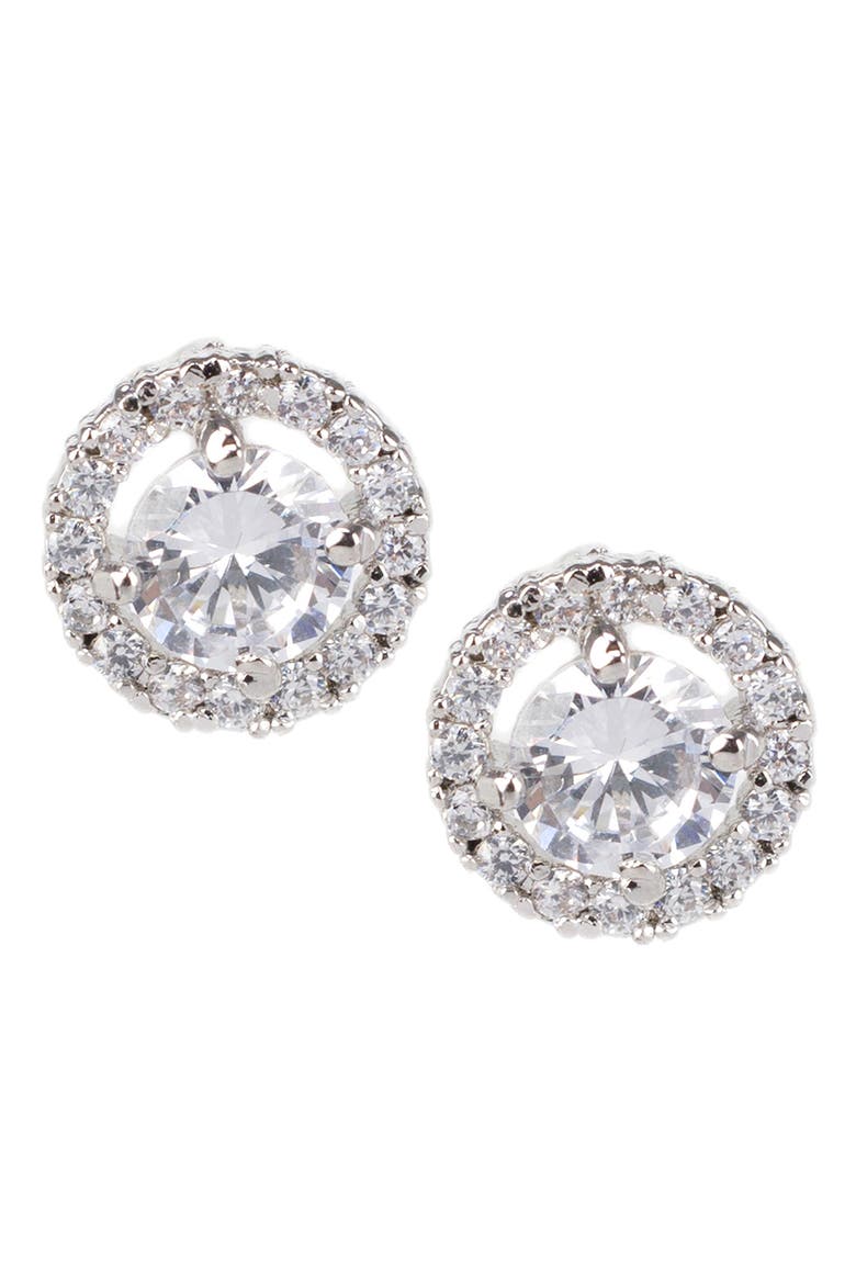 Pear CZ Stud Earrings (Nordstrom Exclusive), Main, color, STERLING SILVER