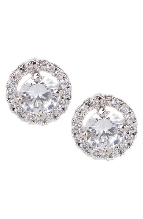 Pear CZ Stud Earrings