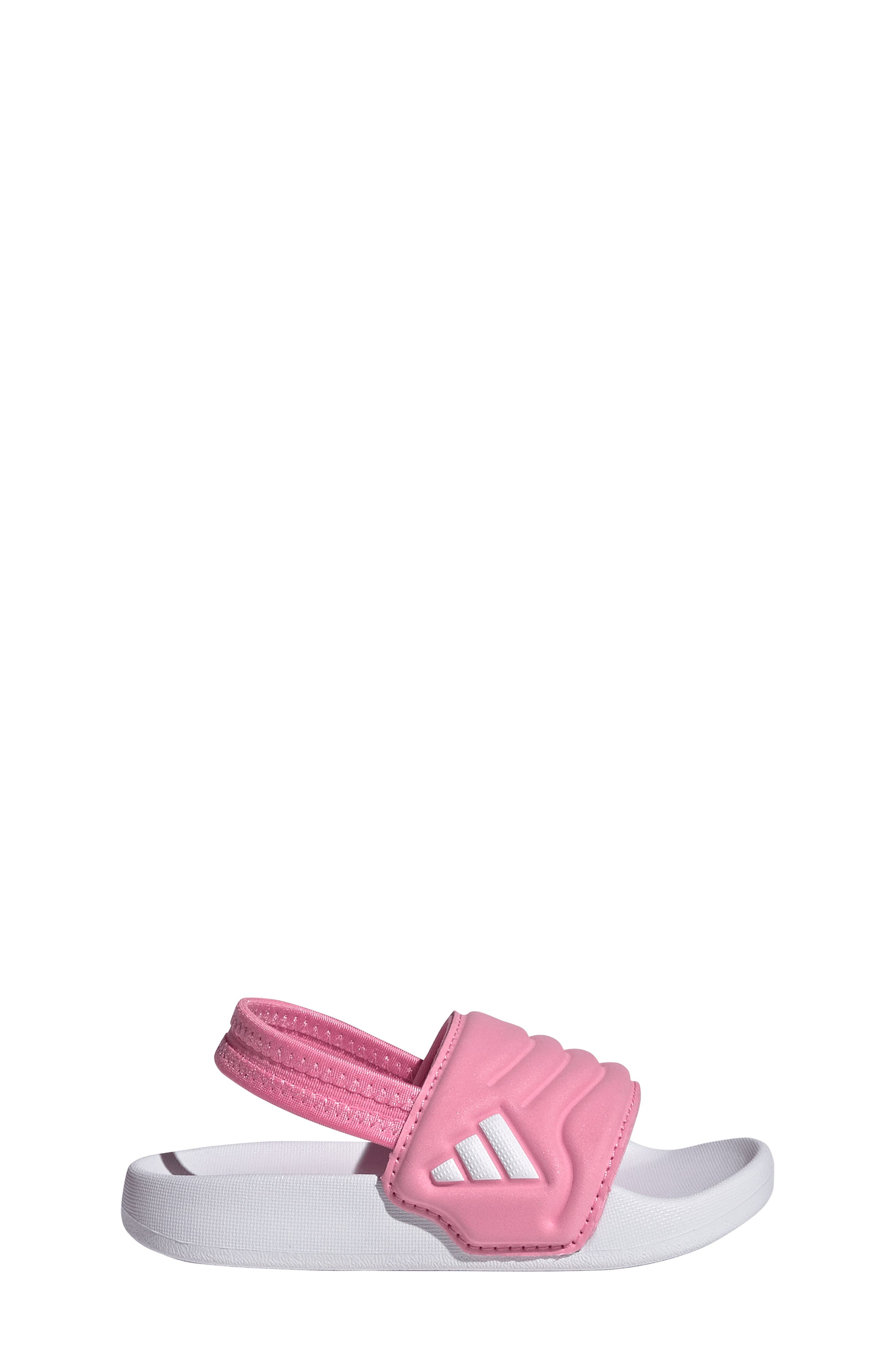 Kids' Adilette Estrap 2.0 Slide Sandal, Alternate, color, BLISS PINK/ FOOTWEAR WHITE