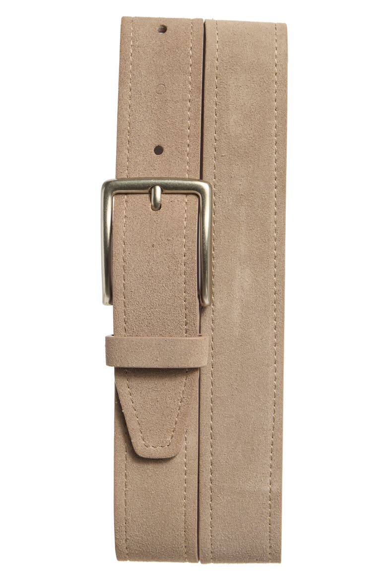 Zion Suede Belt, Main, color, TAUPE