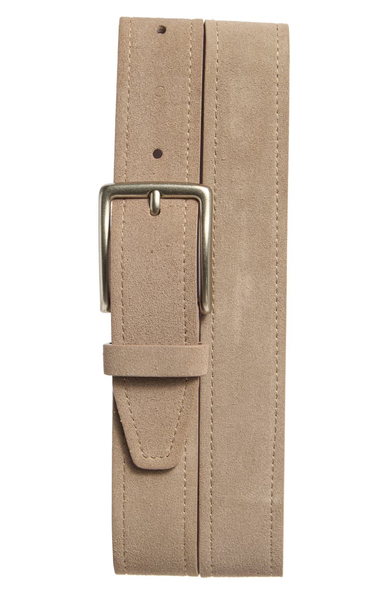 NORDSTROM RACK Zion Suede Belt, Main, color, Taupe