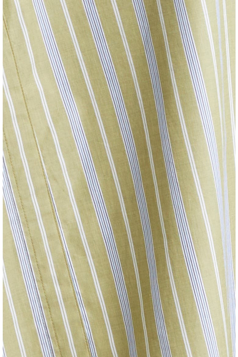 Cascade Stripe Long Sleeve Deconstructed Shirtdress, Alternate, color, LIGHT OLIVE