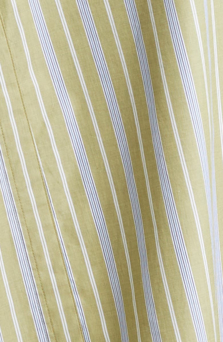 MONSE Cascade Stripe Long Sleeve Deconstructed Shirtdress, Alternate, color, Light Olive