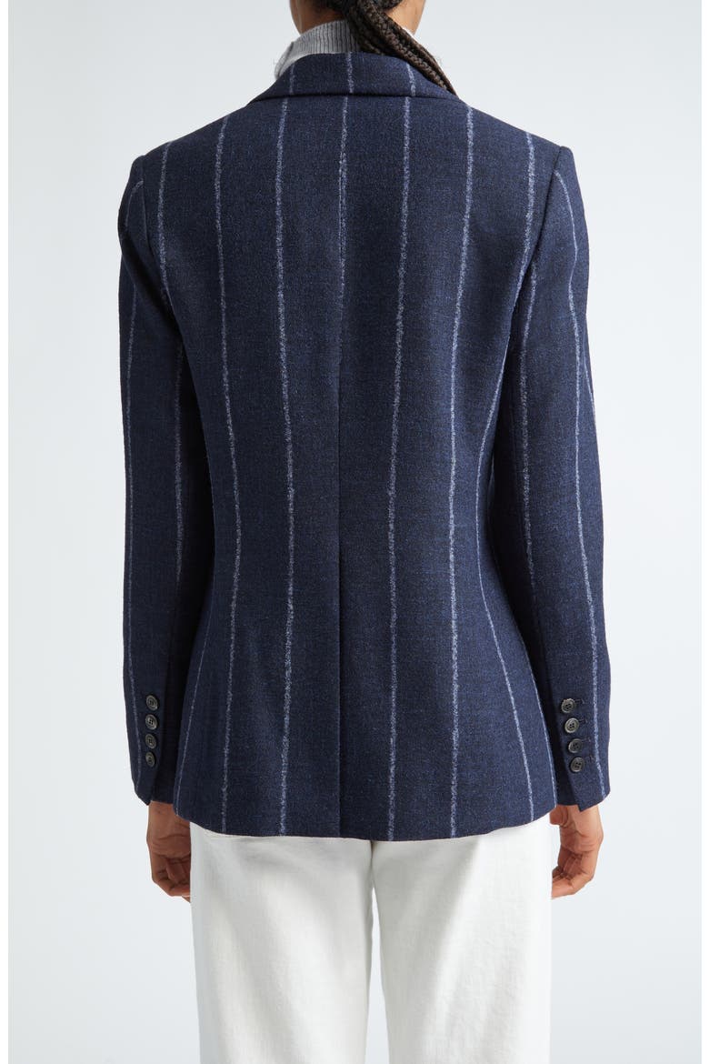 Pinstripe Alpaca & Linen Blend Blazer, Alternate, color, NAVY