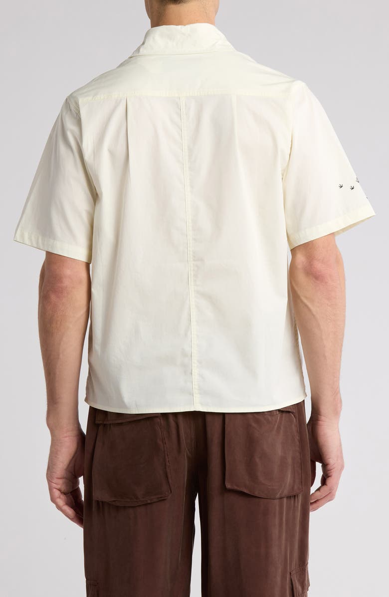 JUNGLES Good Thoughts Embroidered Short Sleeve Cotton Button-Up Shirt, Alternate, color, 