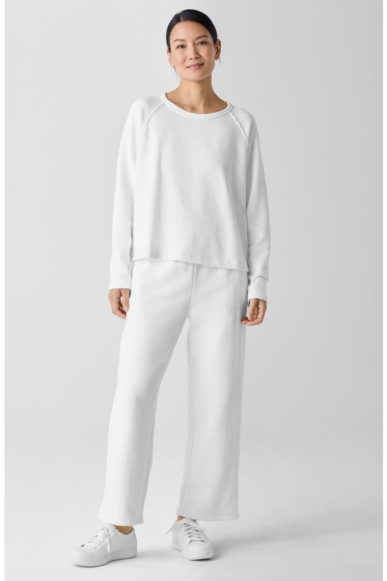 Organic Cotton Ankle Straight Leg Pants, Alternate, color, WHITE