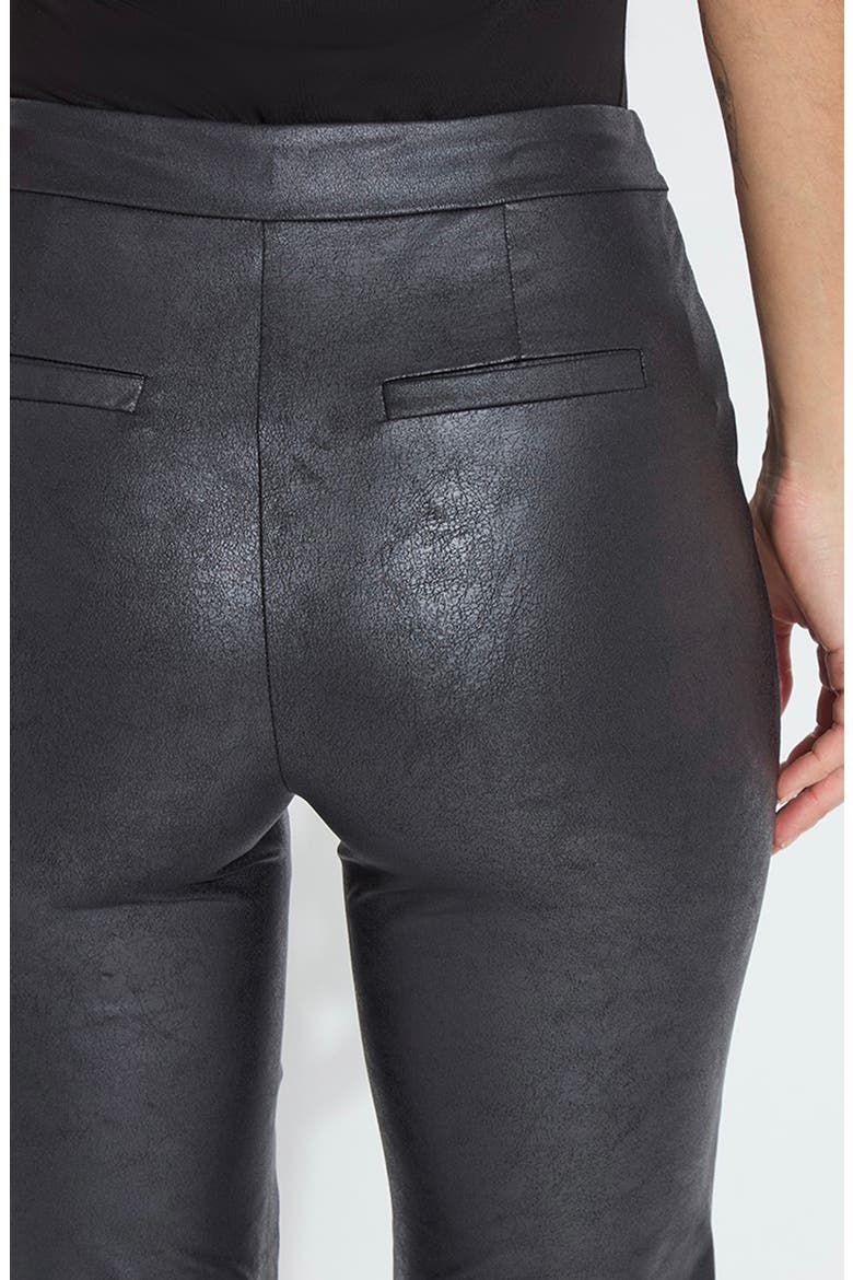Elysse High Waist Stretch Faux Leather Pants, Alternate, color, BLACK