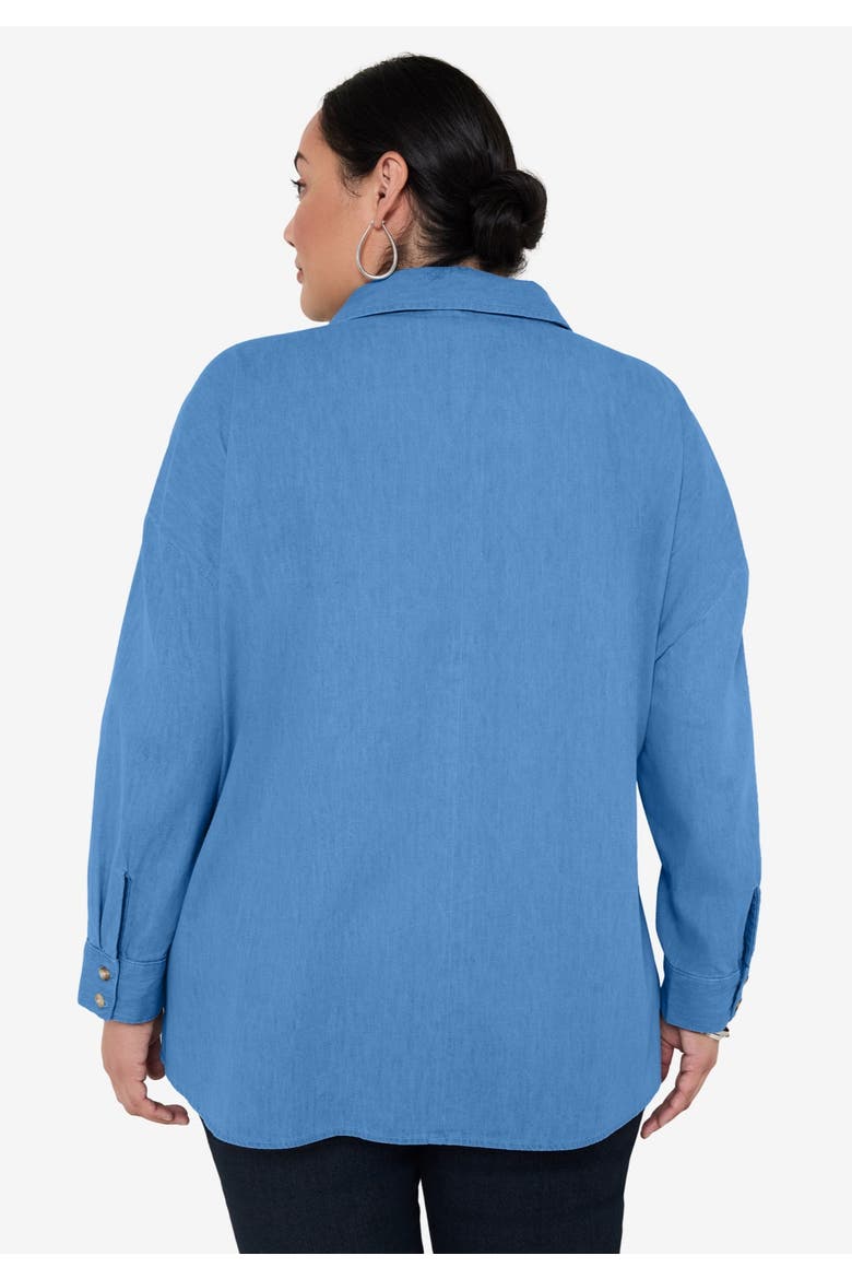 Chambray Blouse, Alternate, color, VINTAGE MEDIUM WASH