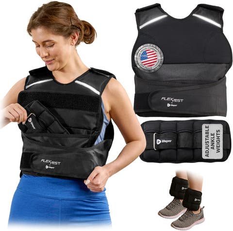 Flexvest Adjustable Weighted Vest for Women & Men 15 or 20 lb Workout Vest for Running, Cardio, Strength Training