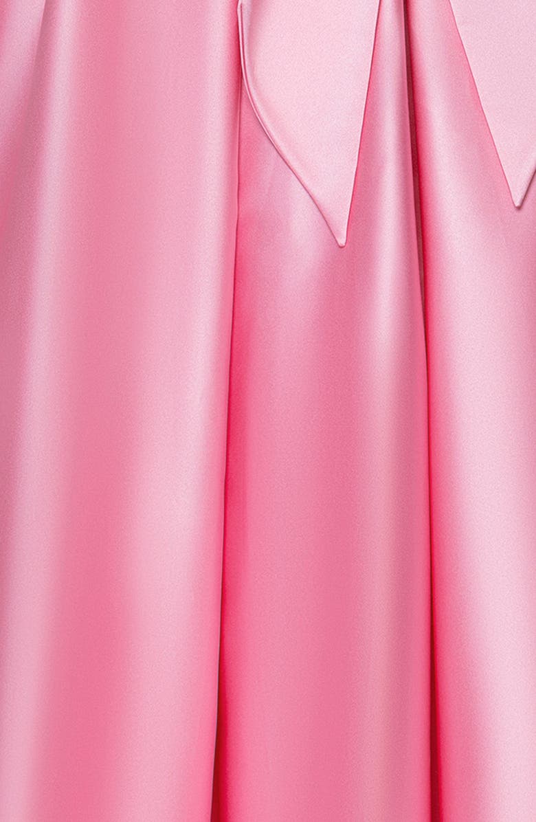 Blondie Nites Bow Strapless Satin Ballgown, Alternate, color, Pink