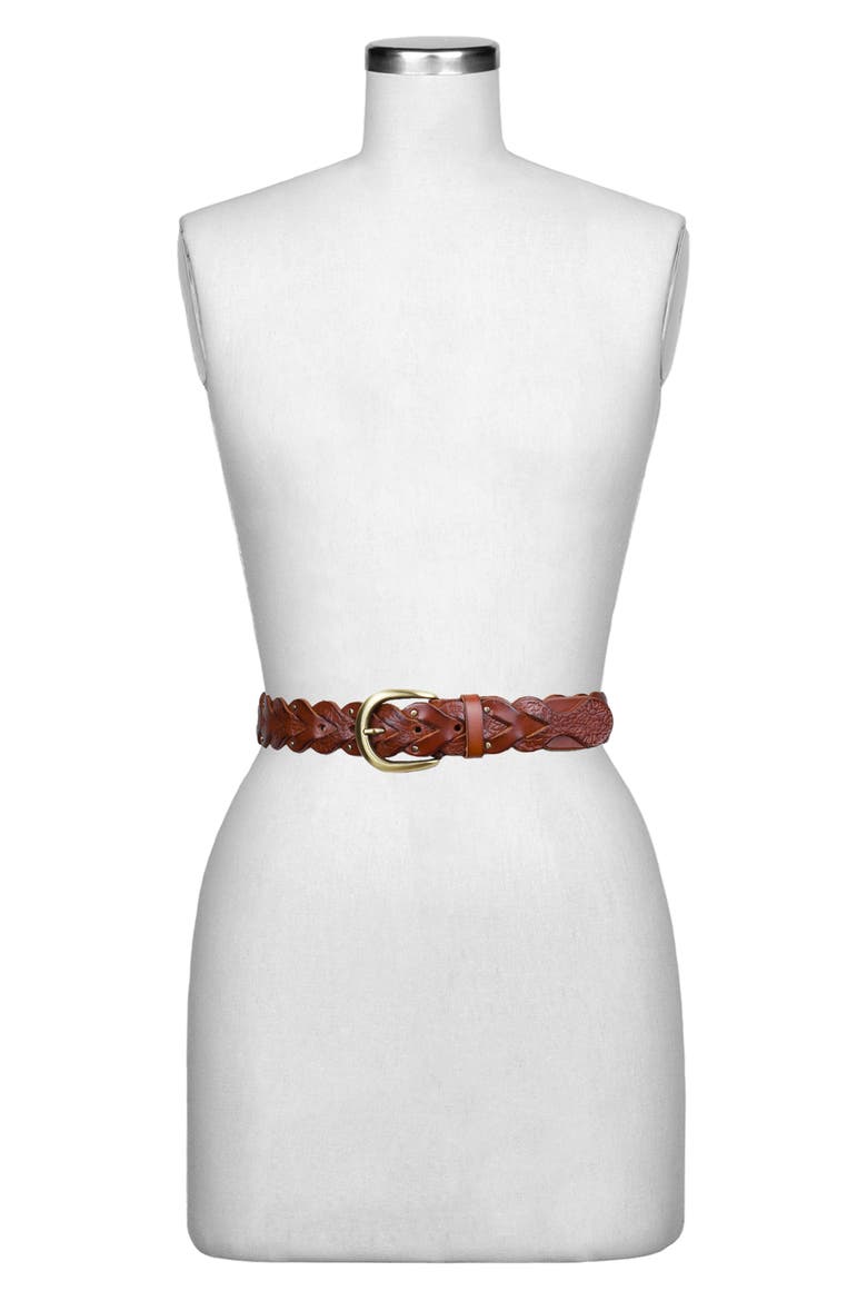 Sassetta Woven Leather Belt, Alternate, color, TAN
