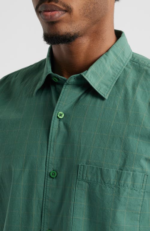 Bp. Windowpane Check Short Sleeve Cotton Button-up Shirt