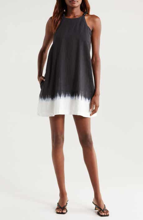 STAUD Cabo Dip Dye Sleeveless Linen Dress