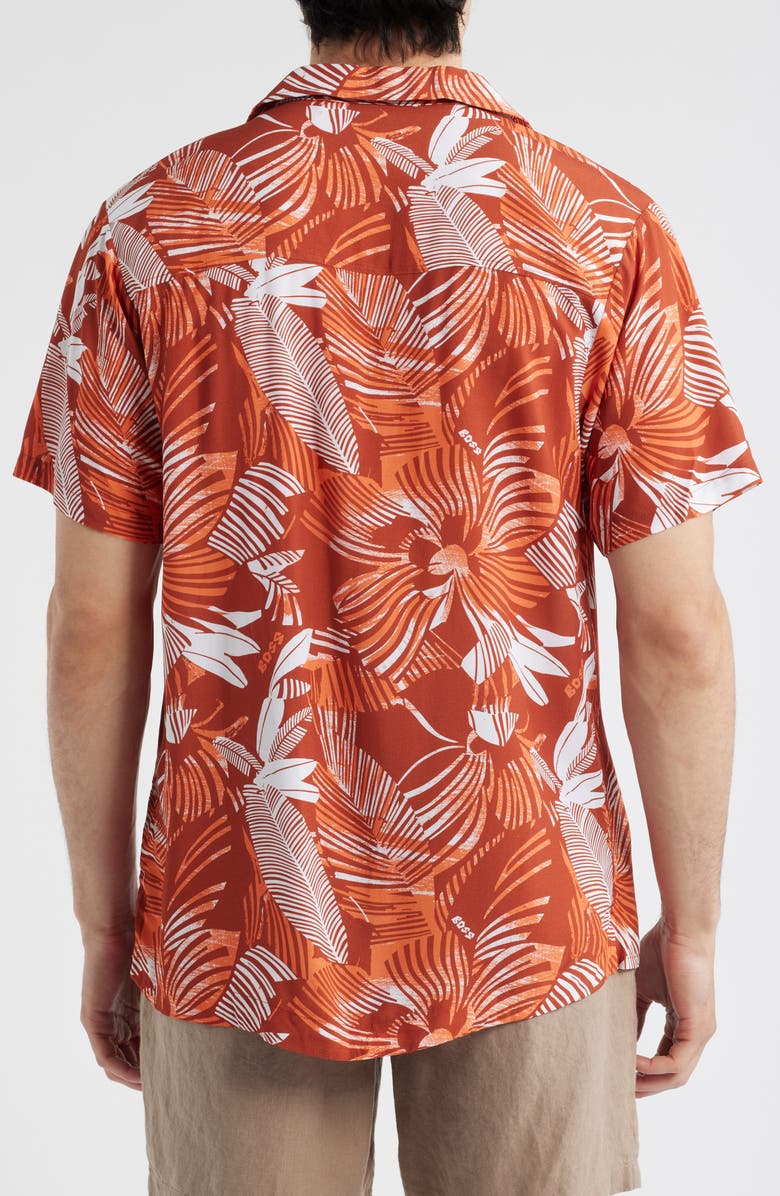 BOSS Beach Camp Shirt, Alternate, color, Bright Orange