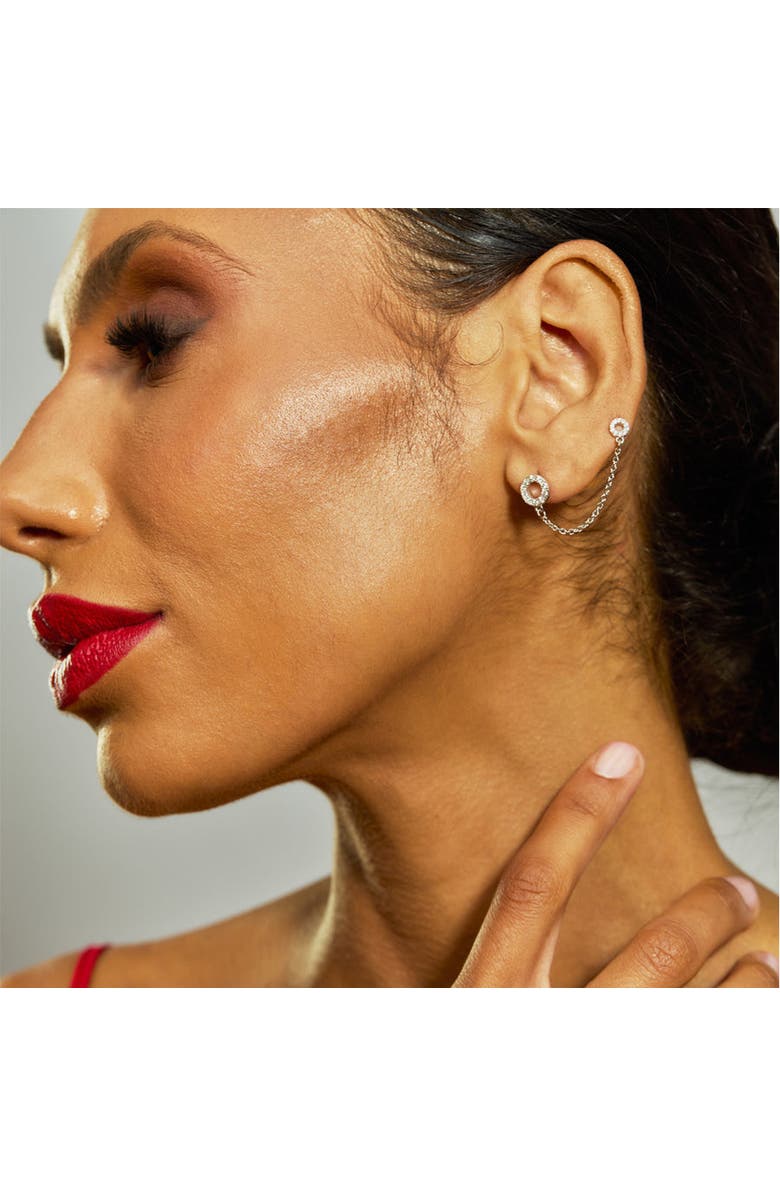 Lucy Quartermaine Halo Double Post Earring, Alternate, color, Sterling Silver