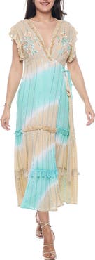 RANEES Surplice Wrap Maxi Dress