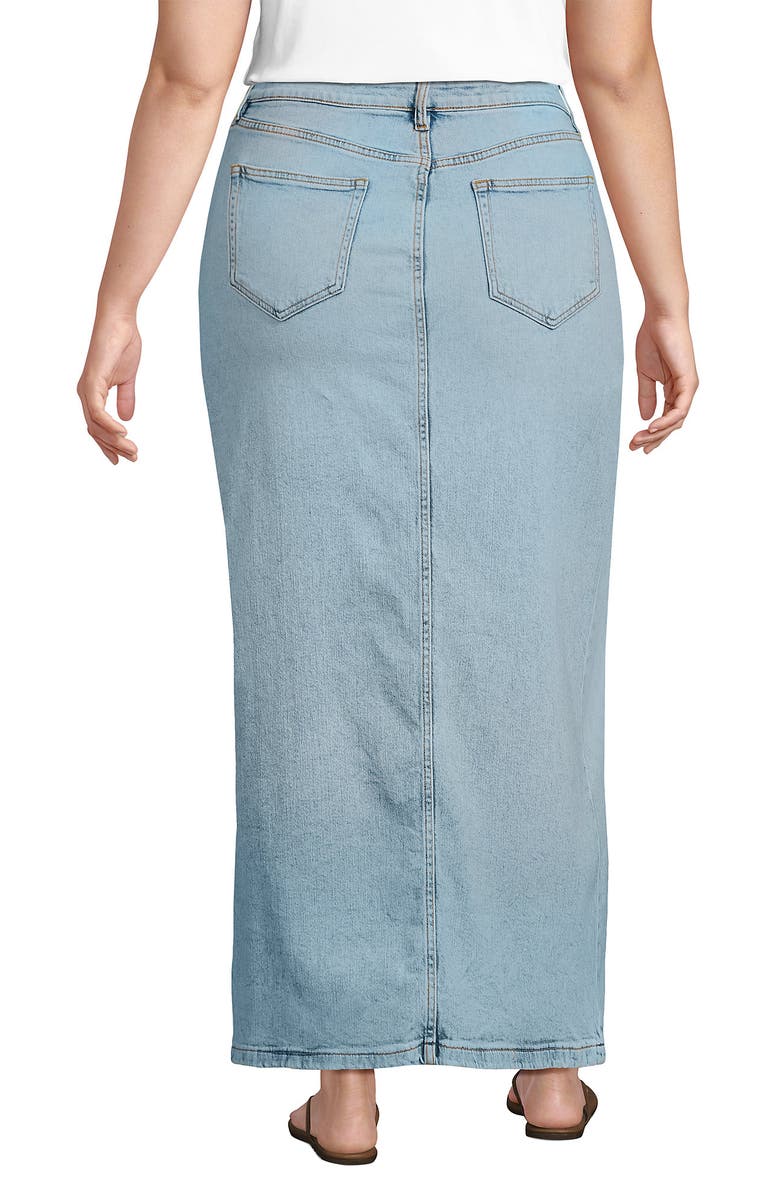 Lands' End Plus Size Soft Denim Maxi Skirt, Alternate, color, Breeze Blue Wash